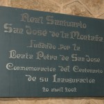 Placa conmemorativa del Real Santuario de San José de la Montaña