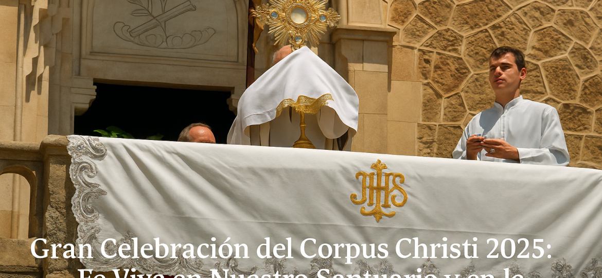Gran celebración del Corpus Christi 2025. La custodia sale en procesión por la explanada del santuario