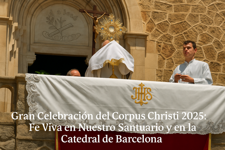 Gran celebración del Corpus Christi 2025. La custodia sale en procesión por la explanada del santuario