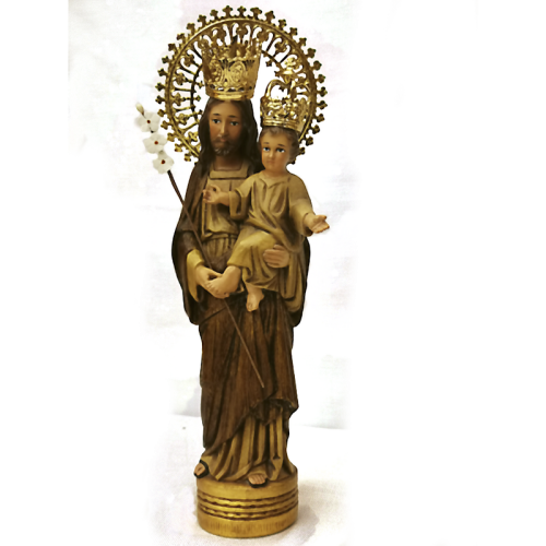 Estàtua de San José de la Muntanya color fusta – 33cm