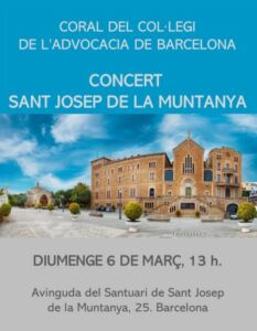 Noticia a la web del col·legi d'avocats de barcelona sobre el concert de la seva coral al santuari