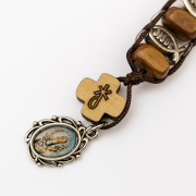cruz y medalla del rosario -pulsera