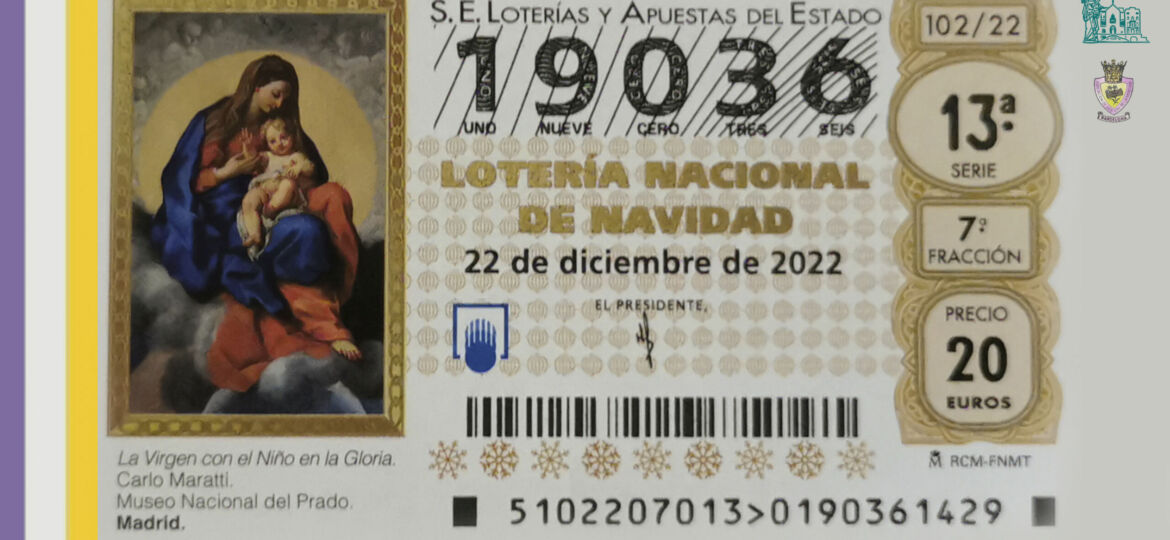 loteria de navidad disponible en el Santuario