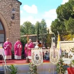 Misa de la Solemnidad de San José con Salvador Giménez Valls,. obispo de Lleida y la imagen de San José de la Montaña
