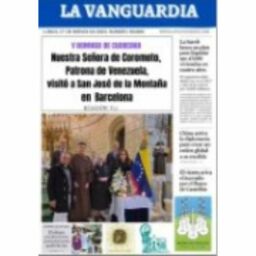 Noticia en La Vanguardia sobre la presencia de Nuestra Señora de Coromoto en el Santuario