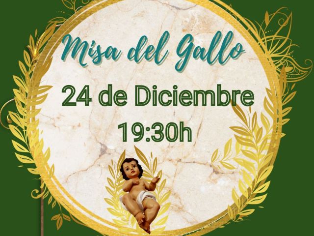 Cartel de la Misa de noche buena o misa del Gallo 2023