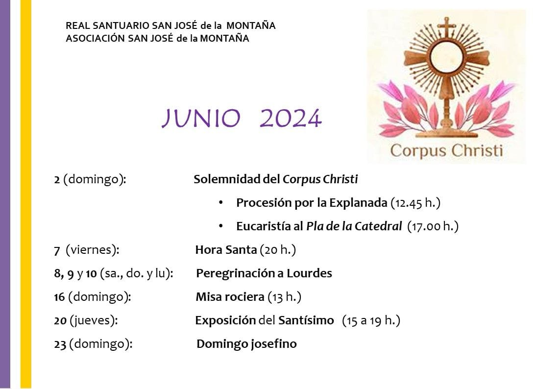 eventos del mes de junio 2024 en el santuario