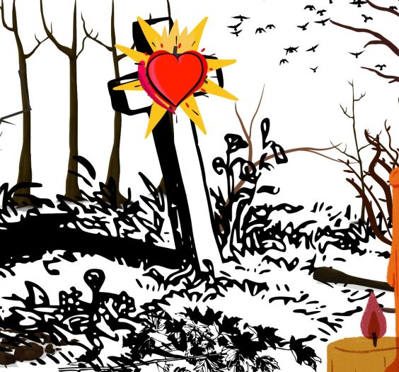 Cruz del día de difuntos o día de muertos